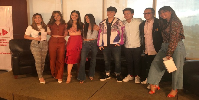 The New MYX Crew-- VJs Ai, Dani, Aya, Ylona, Edward, Anton, and Samm (plus VJ Robi) with MYX channel head Andre Alvarez (2nd from right)