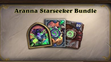 Aranna Starseeker bundle is vailable now! This outlandish bundle includes the Aranna Starseeker Demon Hunter Hero, 20 Ashes of Outland packs, and the Aranna card back_1