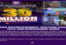 PR artcard---ABS-CBN Entertainment YouTube channel hits 30M subscribers