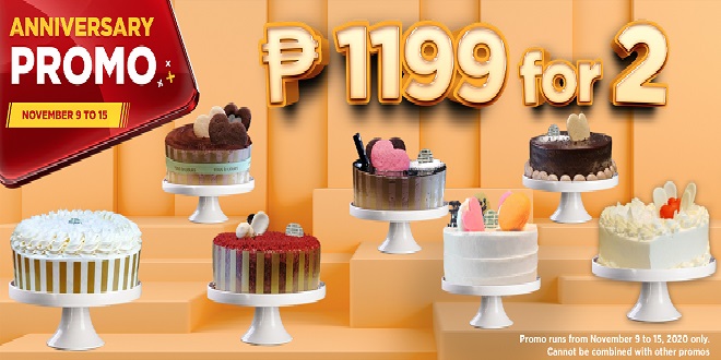 Tous Les Jours Cakes for Php 1,199 for 2