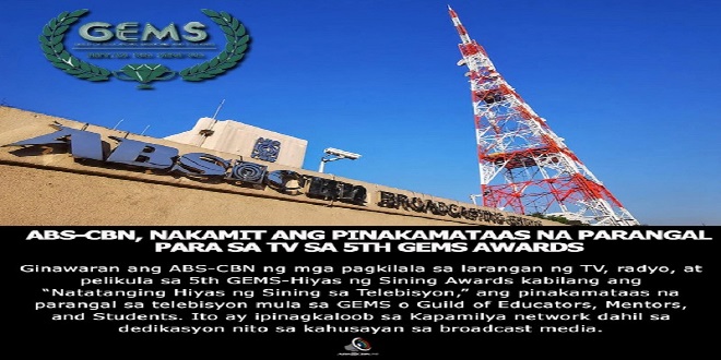 ARTCARD - FILIPINO - ABS-CBN, NAKAMIT ANGPINAKAMATAAS NA PARANGAL PARA SA TV SA 5TH GEMS AWARDS_1