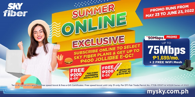 SKY Fiber Summer Online Exclusive Promo