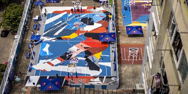 Finals for the Red Bull Half Court 3x3 Basketball Tournament is held on the renovated rooftop basketball court of H.A.N.D.S in Tuen Mun on AUG 28, 2022. // Jason Chan / Red Bull Content Pool // SI202208300110 // Usage for editorial use only //