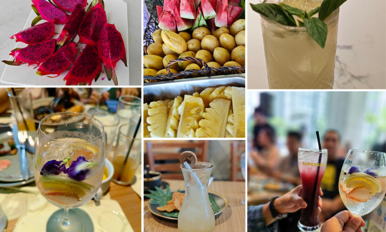 Different Kinds of Fruits and Cocktails in a Collage