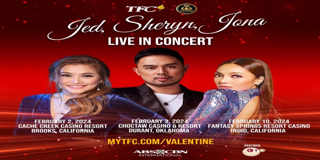 Jed Madela, Sheryn Regis, and Jona Viray Unveil Nationwide Valentine's Concert Tour Across U.S.