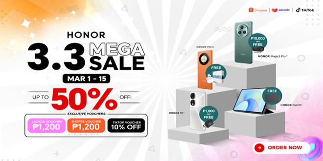 Main KV - It_s Raining Freebies with up to 50% Discount this HONOR 3.3 Mega Sale!_1