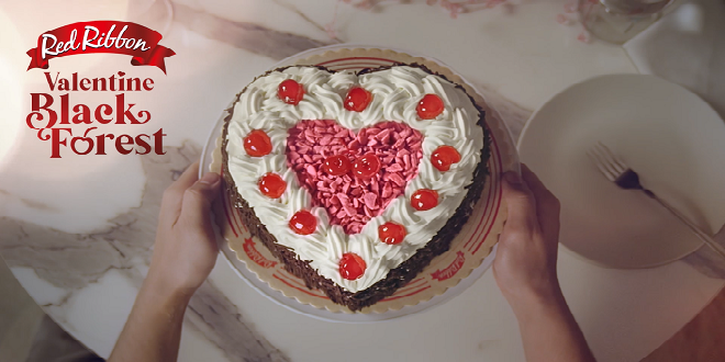 Red Ribbon Valentine Black Forest Cake