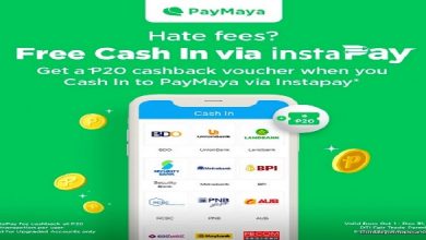 Get instant cashback when you cash in to PayMaya via Instapay