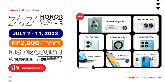 7.7 HONOR SALE PR