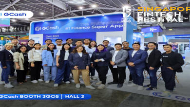 The GCash team led by CEO Martha Sazon at the GCash booth in Singapore Fintech Festival 2023