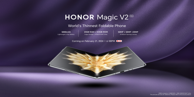 Main KV - The World's Thinnest Foldable Phone HONOR Magic V2 arrives in PH, unfolding on February 21!