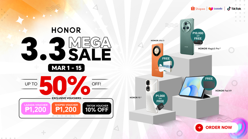 Enjoy a Downpour of Freebies and Up to 50% Discounts at the HONOR 3.3 Super  Sale!