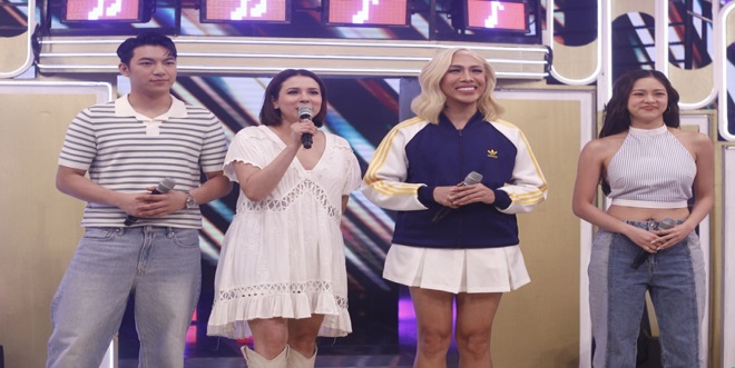It's Showtime hosts Darren Karylle Vice and Kim It's Showtime hosts Darren Karylle Vice and Kim
