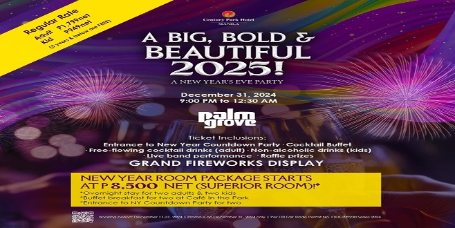 Welcome 2025 in Style at Century Park Hotel Manila Welcome 2025 in Style at Century Park Hotel Manila