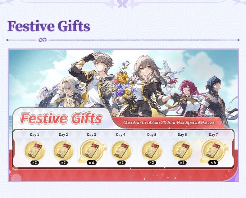 Festive Gifts Anniversary Login Rewards