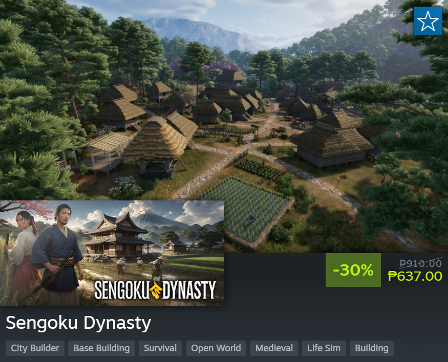 Sengoku Dynasty Steam Sale