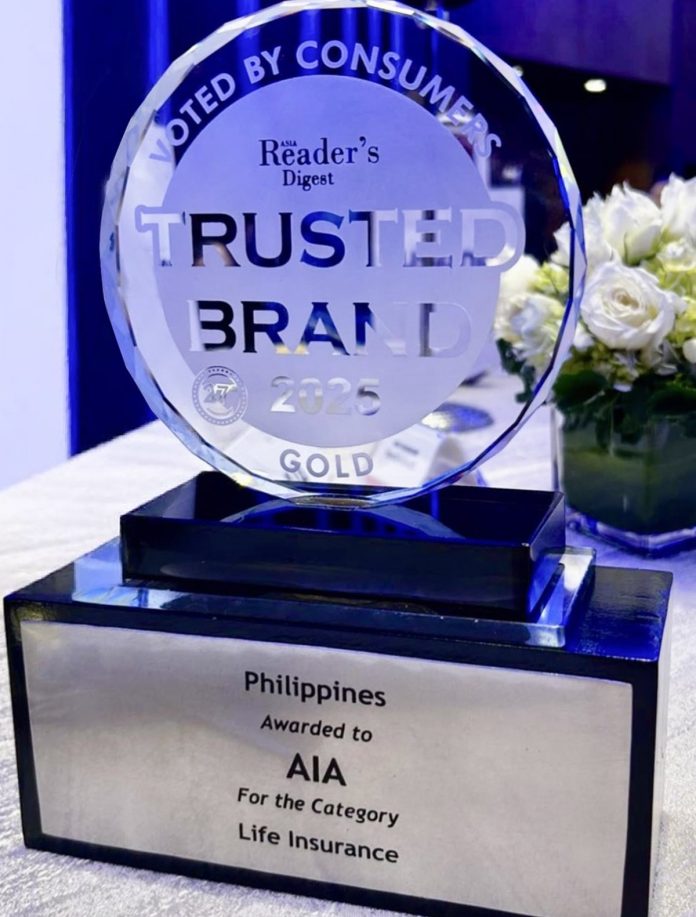 AIA Wins Gold At 2025 Reader's Digest Trusted Brands Awards