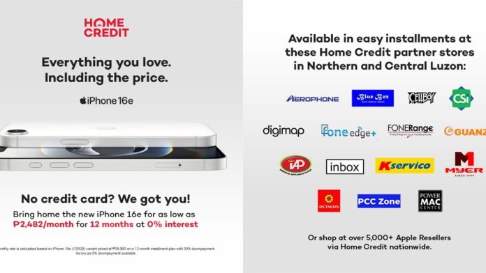 Upgrade to iPhone 16e Easily From ₱2,482 Monthly with Home Credit Upgrade to iPhone 16e Easily From ₱2,482 Monthly with Home Credit