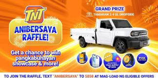 Win a Toyota Tamaraw, iPhones, and More in TNT’s Annibersaya Raffle! TNT_AR_1080x566