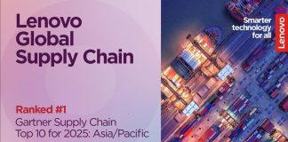 Lenovo Leads Asia/Pacific Supply Chain for Fourth Consecutive Year Gartner AP Top 10 ranking visual_Lenovo