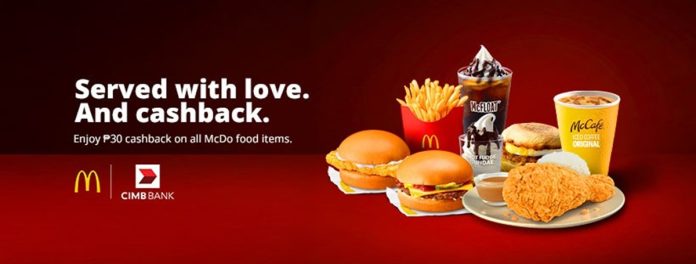 CIMB Bank PH - Enjoy PHP 30 cashback at McDo with CIMB Pay