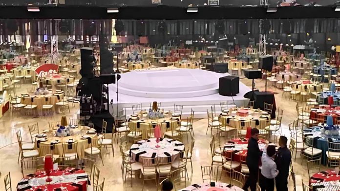 The Grand Atrium dressed up for a huge corporate event