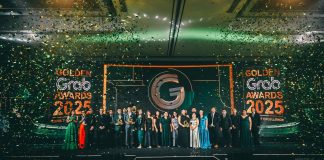 2026 Golden Grab Awards: Crowning the Gold Standard in Quality Golden Grab Merchants of the Year Juliet Chen (Serenitea), Gerby Estrella (JT’s Manukan Grille), and Ryan Tan (Oh Mango) with Grab Philippines leaders led by Managing Director Ronald Roda