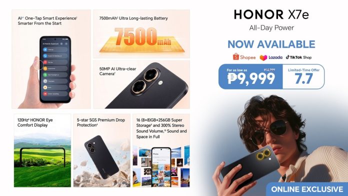 HONOR X7e now official