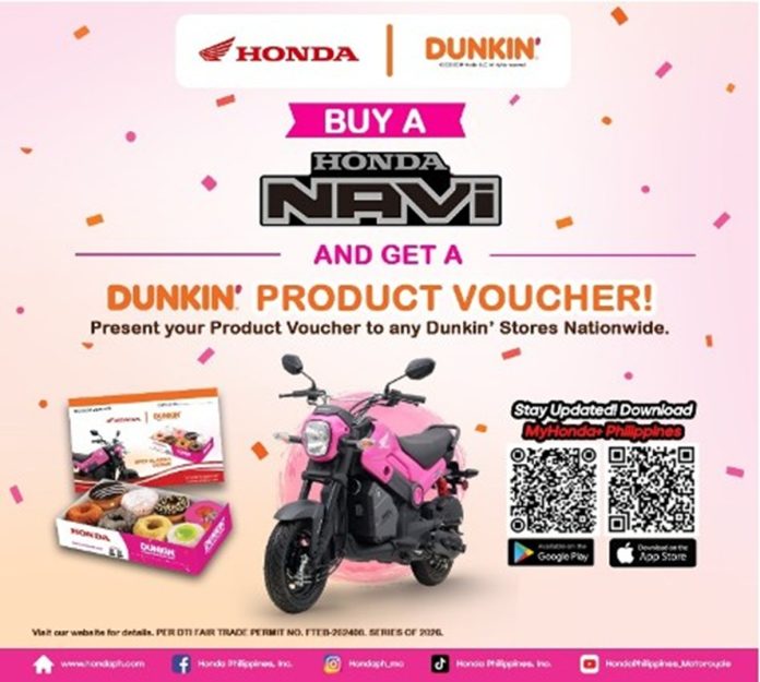 Ride Home a Honda NAVi and Score Free Dunkin' Treats! Ride Home a Honda NAVi and Score Free Dunkin' Treats!