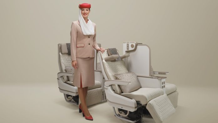 Emirates’ new electrically powered Premium Economy seat