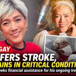 ATE GAY SUFFERS STROKE, REMAINS IN CRITICAL CONDITION; FAMILY SEEKS FINANCIAL ASSISTANCE Comedian Ate Gay suffers a stroke while confined in the ICU. His family seeks financial assistance as he remains in critical condition.