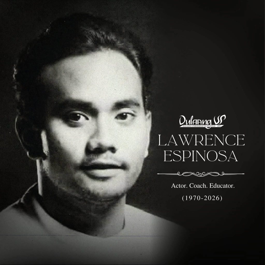 Dulaang UP mourns Lawrence Espinosa (1970–2026), a respected Filipino theatre coach, actor, and educator whose legacy spanned Philippine theatre, film, and international schools.