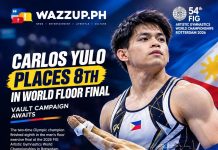 CARLOS YULO FINISHES EIGHTH IN WORLD FLOOR FINAL; VAULT PRESENTS NEXT CHALLENGE Carlos Yulo finishes eighth in the floor exercise final at the 2026 World Championships in Rotterdam and shifts his focus to the vault final.