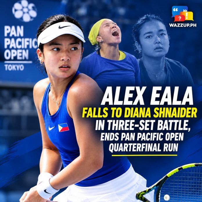Alex Eala exits the 2026 Pan Pacific Open quarterfinals after a three-set battle against Russia’s Diana Shnaider, who advances to the semifinals in Tokyo.